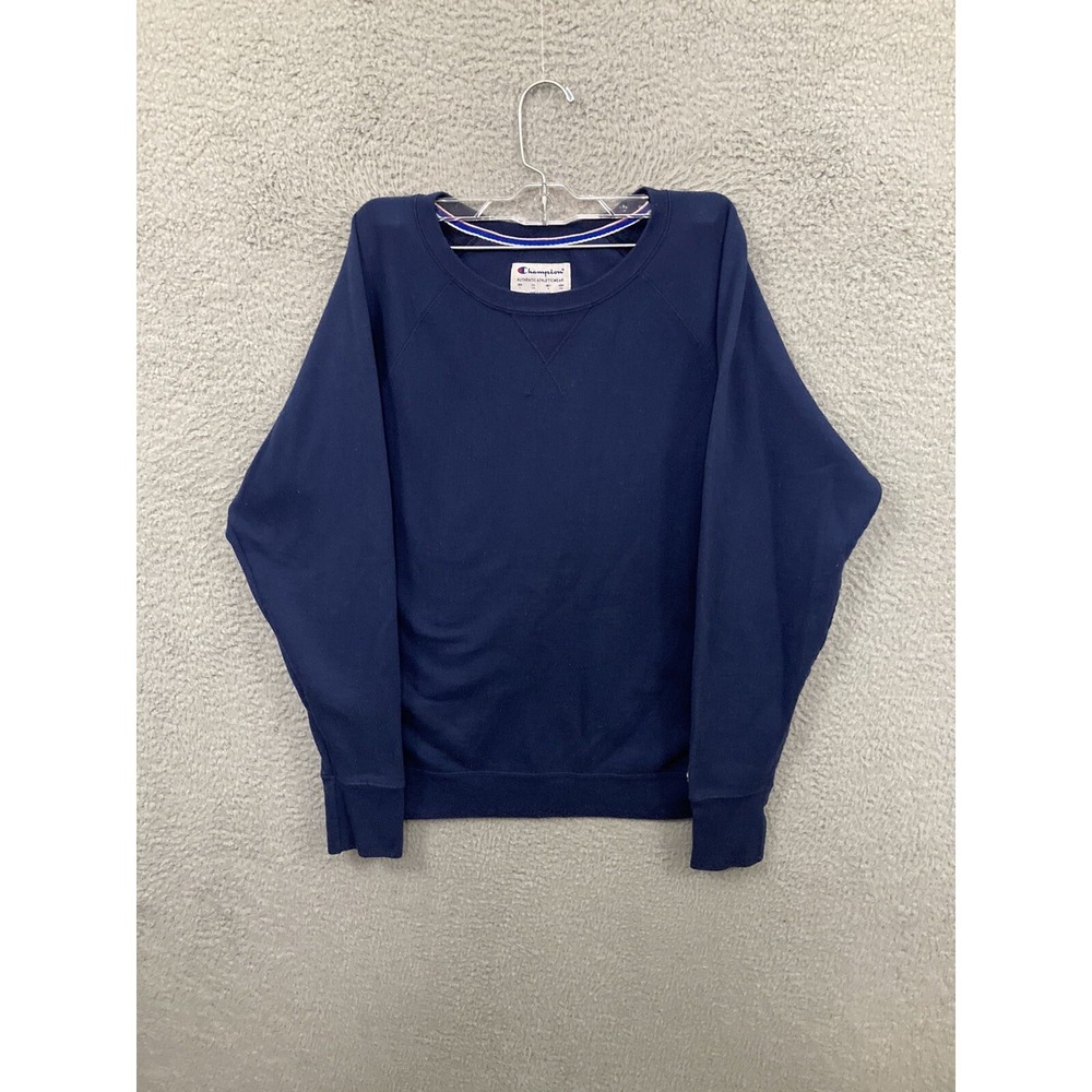Champion Sweatshirt Womens Large Blue Pullover Crew Neck Long Sleeve Lightweight